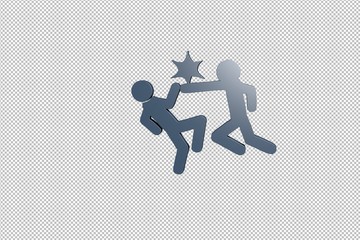 Illustration of Fight on transparent background