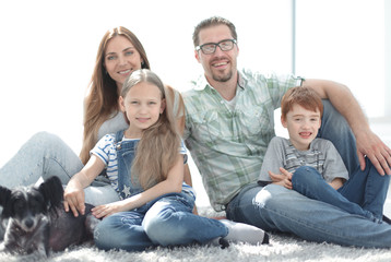 close up.portrait of a happy family