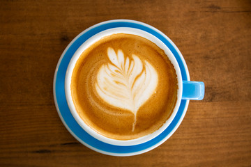 Cup of coffee with beautiful Latte art