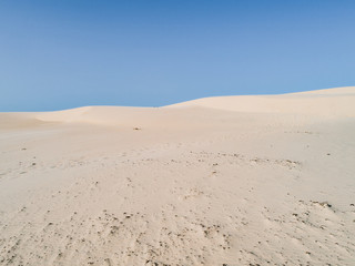 Fototapeta na wymiar Beautiful dune of Parnaíba, Brazil, with drone.
