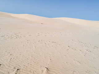 Amazing white dune, sand texture , blue sky pastel color, Brazil, Parnaíba.	