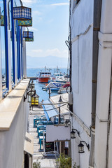 Fototapeta na wymiar Sea view from Chora old town in Naxos, Greece