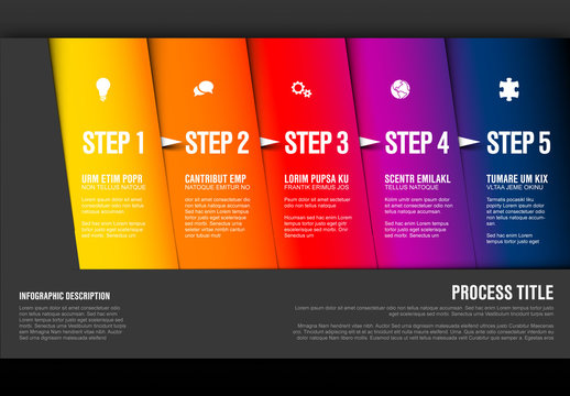 Colorful Gradient Five Step Infographic