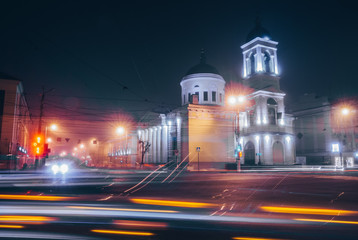 Naklejka premium traffic at night