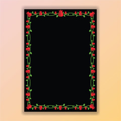 Floral borders page template for web and print