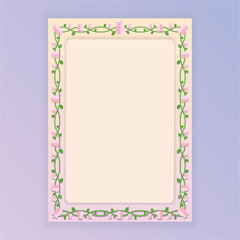 Floral borders page template for web and print