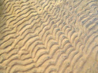 Beautiful natural wave pattern in the sea bottom sand