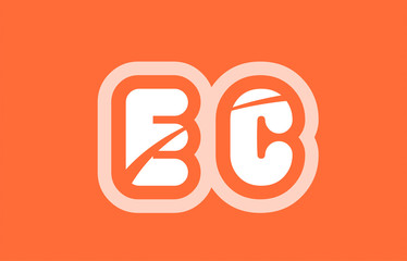 alphabet letter ec e c logo combination company icon design