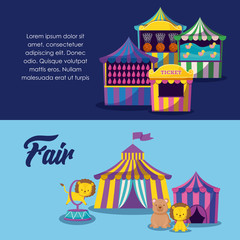 Obraz premium circus tents with cute animals