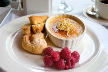 Raspberry creme brulee.