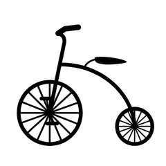 Fototapeta na wymiar Retro bicycle black silhouette vector illustration