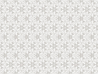 black and white linear futuristic floral ornament