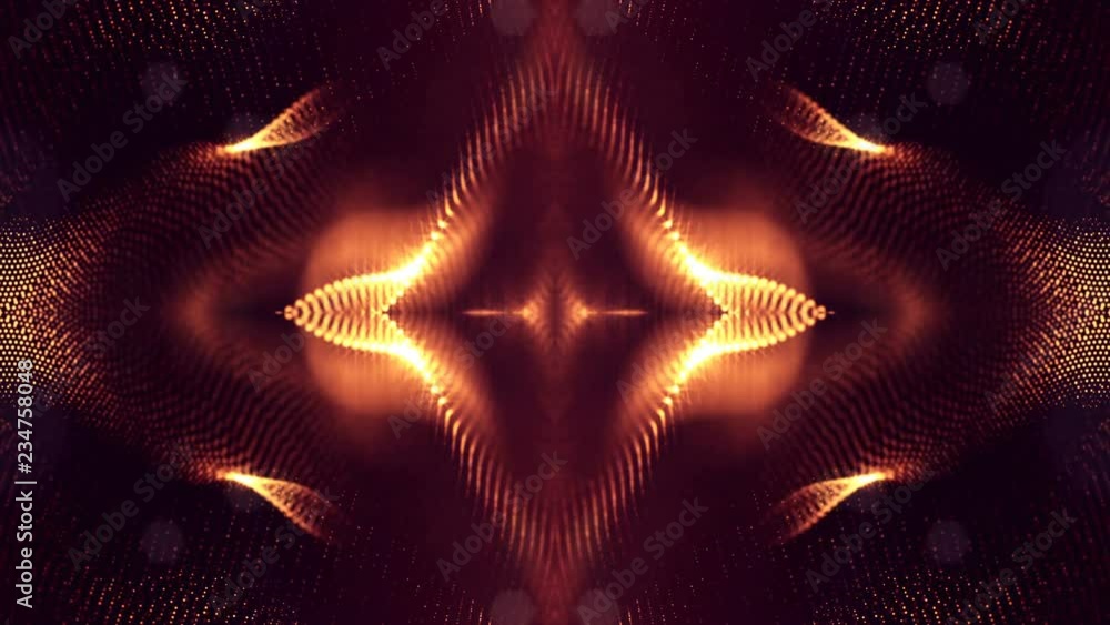 Poster 4k abstract looped backgrounds with luminous particles with depth of field. suitable for holiday pre