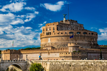 The Mausoleum of Roman Emperor Hadrian, usually known as Castel Sant'Angelo, with the eponymous...