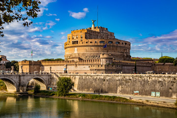 The Mausoleum of Roman Emperor Hadrian, usually known as Castel Sant'Angelo, with the eponymous...
