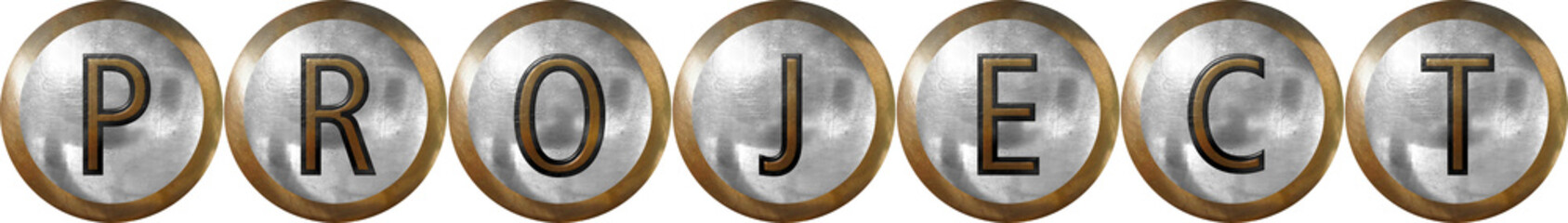 Project, one word and heading from concept useful in presenting research and education at congresses on web, posters and so on. 