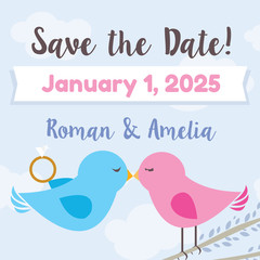 Save the Date - Love Birds Theme