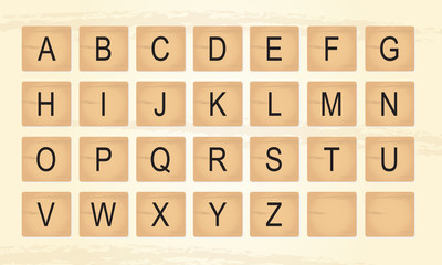 Wooden Tiles Alphabet Letters