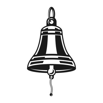 Nautical ship bell vector black object or element