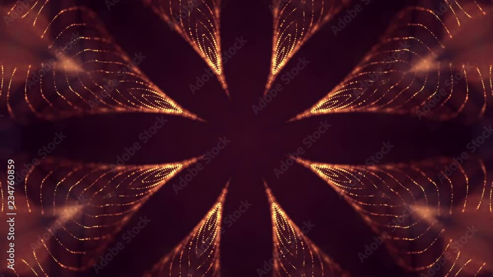 Poster 4k abstract looped backgrounds with luminous particles with depth of field. suitable for holiday pre