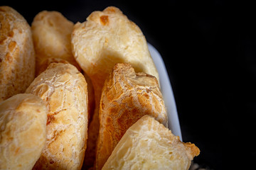 Brazilian homemade cheese bread, AKA 'chipa' in a bowl.