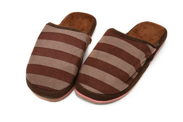 Slippers for home on an isolated background