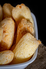 Brazilian homemade cheese bread, AKA 'chipa' in a bowl.
