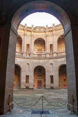 circular courtryard of Farnese palace at Caprarola