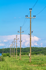 Power line in a rural landscape