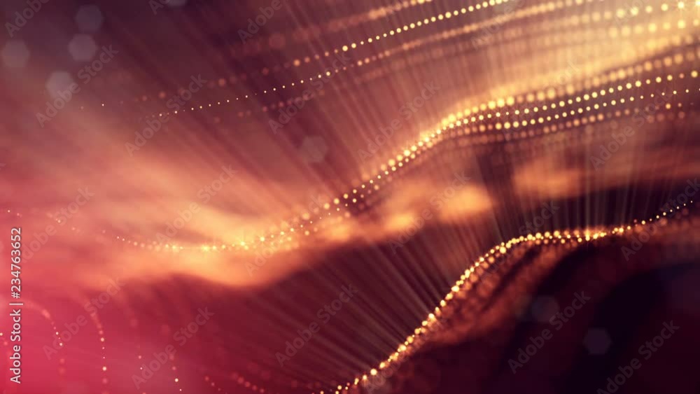 Poster 4k interesting abstract looped backgrounds with luminous particles with depth of field. suitable for