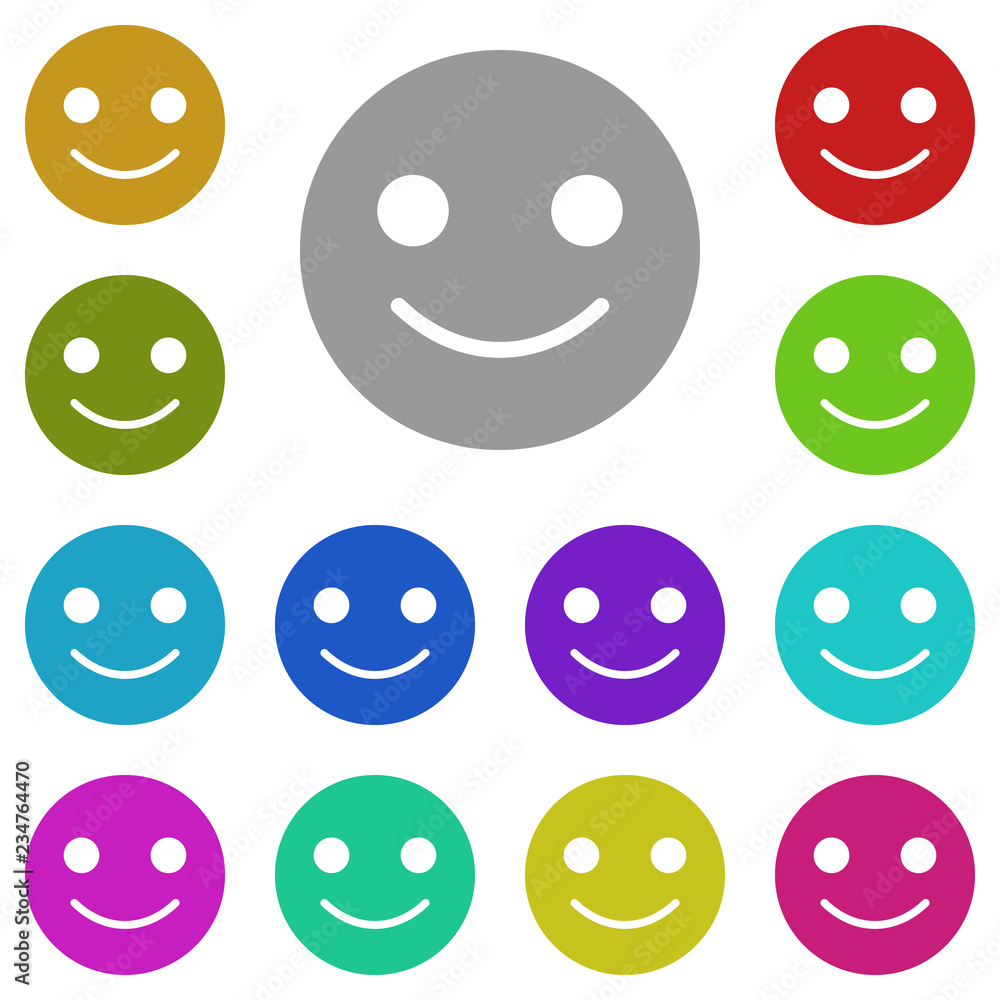 Poster emoji smile icon in multi color. simple glyph vector of web set for ui and ux, website or mobile app