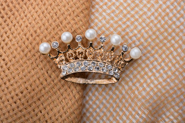 Model crown placed on canvas
