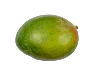 Whole green mango isolated on white background