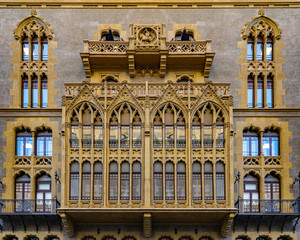 Old Style Facade Palace, Barcelona, Spain