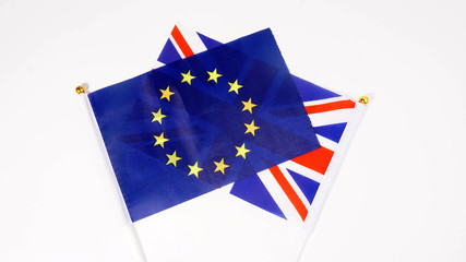 European Union and British Union Jack flag