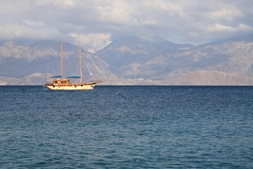 Cruise ship in the sea