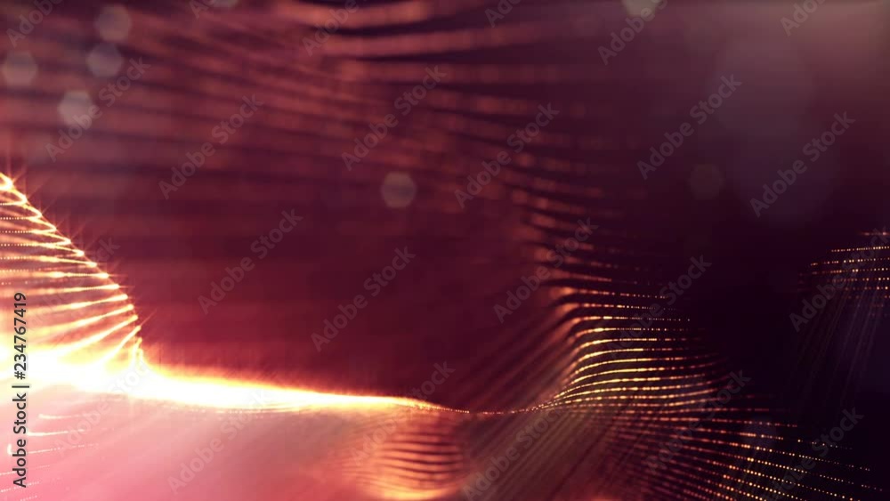 Poster 4k interesting abstract looped backgrounds with luminous particles with depth of field. suitable for