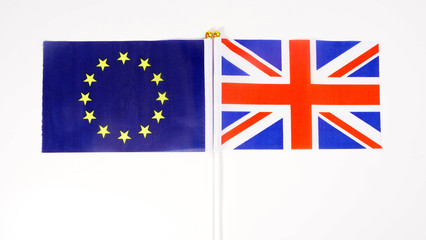European Union and British Union Jack flag