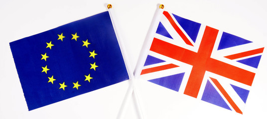 European Union and British Union Jack flag