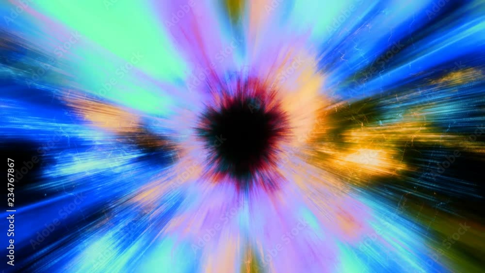 Wall mural light streams into a black hole in space (loop).