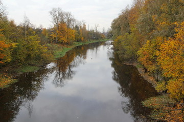 Autumn landscape on the river