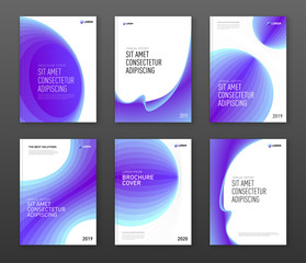 Corporate brochure cover design templates set for business