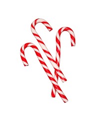 Red striped candy cane as a symbol of New year isolated.
