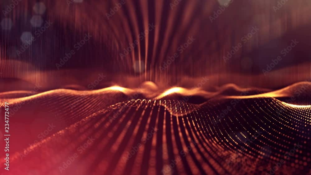 Poster 4k interesting abstract looped backgrounds with luminous particles with depth of field. suitable for