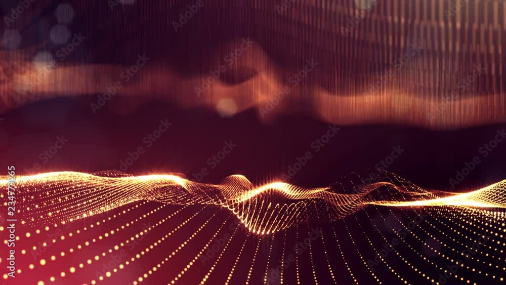 Poster 4k interesting abstract looped backgrounds with luminous particles with depth of field. suitable for