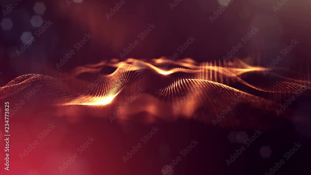 Poster 4k interesting abstract looped backgrounds with luminous particles with depth of field. suitable for