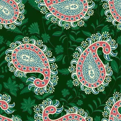 Gardinen Vector seamless oriental pattern. Paisley and flowers. Colorful design for textile, fabric, invitation, web, cover, wrapping paper © sunny_lion