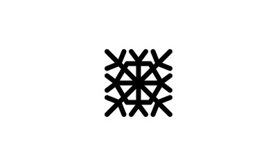 Snowflake Icon Winter Template Vector