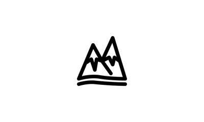 Mountain Snow Icon Winter Template Vector