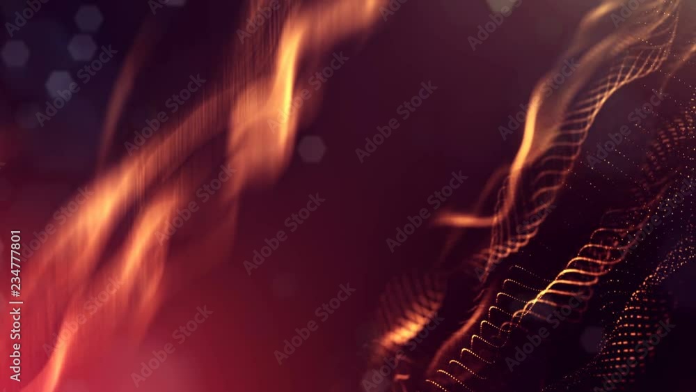 Poster 4k interesting abstract looped backgrounds with luminous particles with depth of field. suitable for
